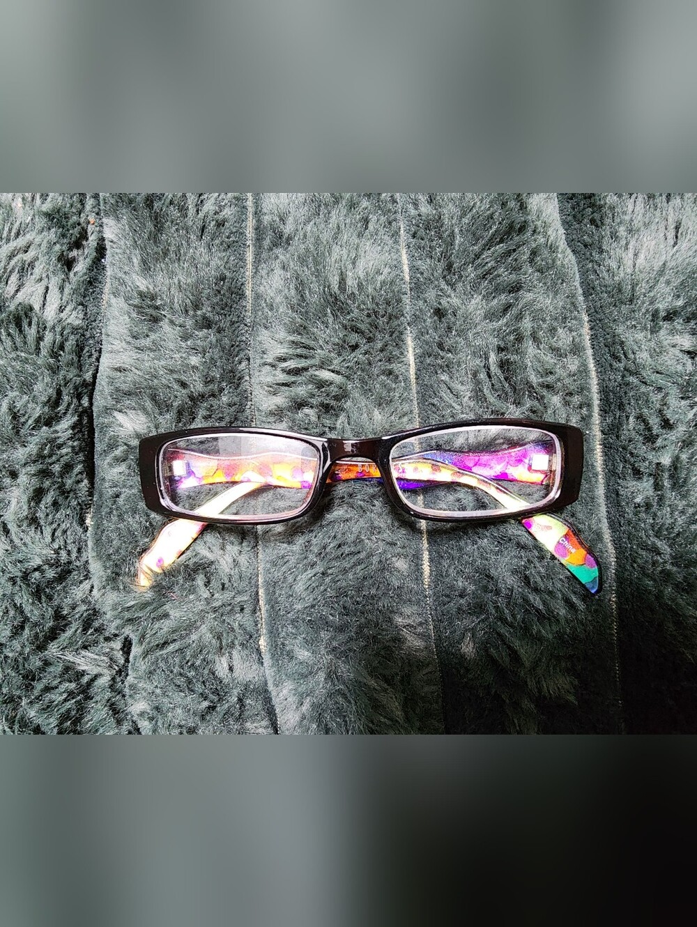 Borghese Rectangle Reading Glasses with Colorful Temples